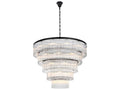 Elegant Lighting Harlow 40-Light Tiered Chandelier in Black with Royal Cut Crystal