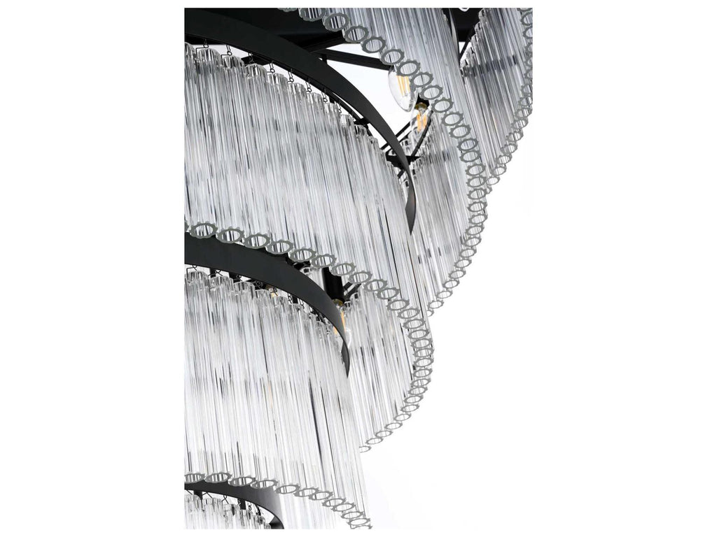 Elegant Lighting Harlow 40-Light Tiered Chandelier in Black with Royal Cut Crystal