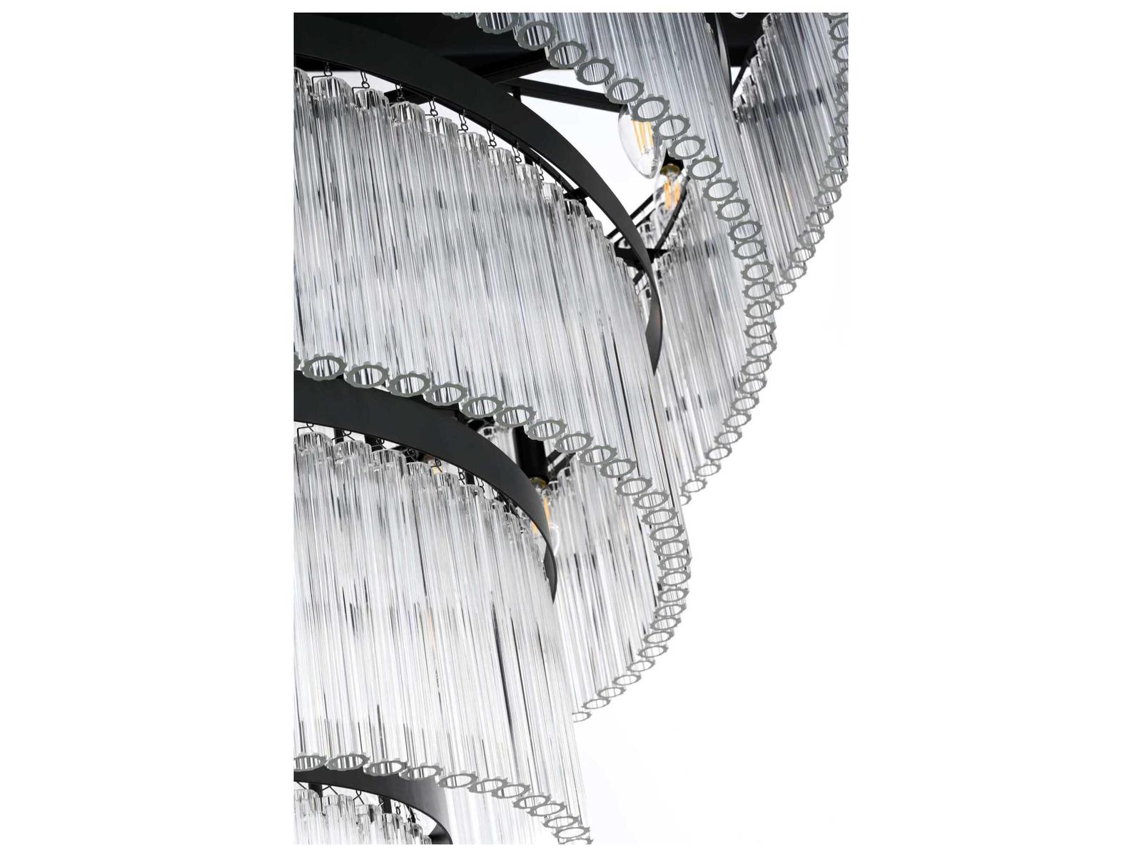 Elegant Lighting Harlow 40-Light Tiered Chandelier in Black with Royal Cut Crystal