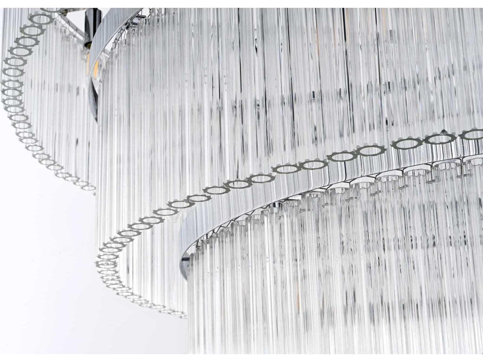 Elegant Lighting 40-Light Harlow Tiered Chandelier in Chrome with Clear Royal Cut Crystal