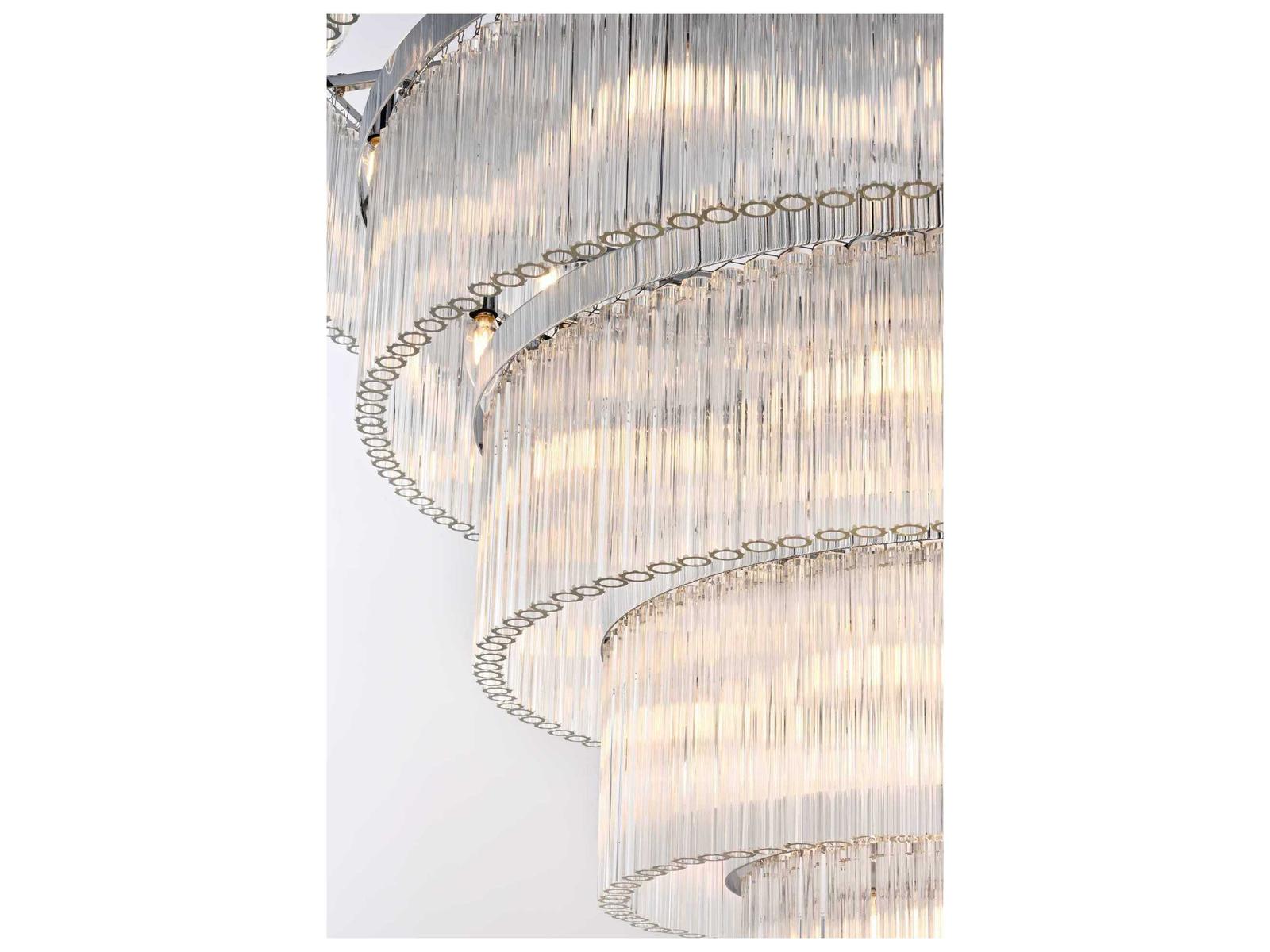Elegant Lighting 40-Light Harlow Tiered Chandelier in Chrome with Clear Royal Cut Crystal