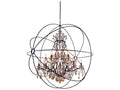Elegant Lighting Geneva 25-Light Dark Bronze Crystal Chandelier with Golden Teak Royal Cut Crystals