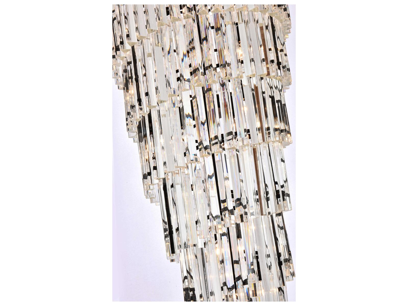 Elegant Lighting Sydney 35-Light Matte Black Tiered Crystal Chandelier