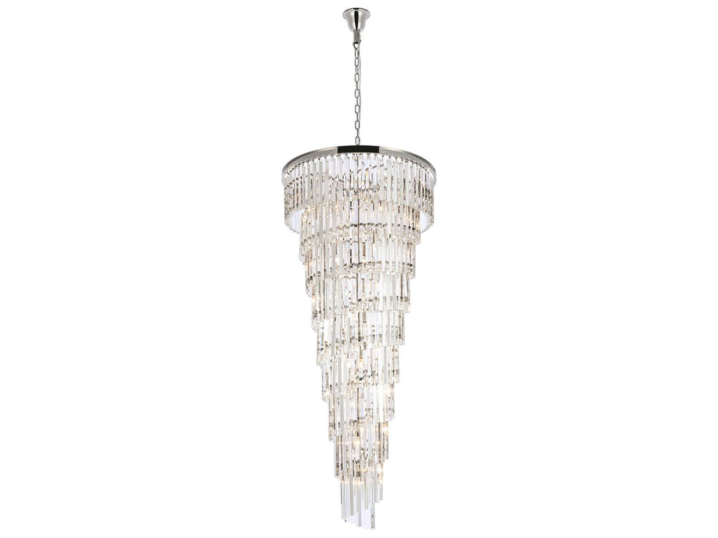 Elegant Lighting Sydney 35-Light Tiered Crystal Chandelier in Polished Nickel