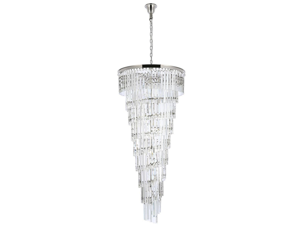 Elegant Lighting Sydney 35-Light Tiered Crystal Chandelier in Polished Nickel