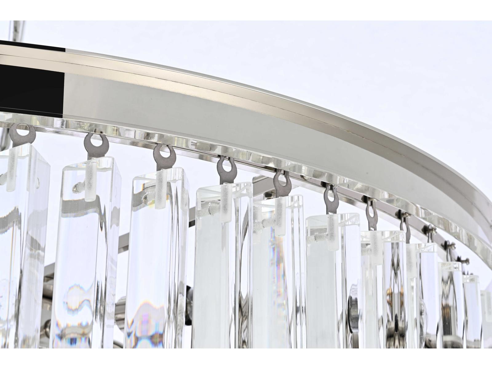 Elegant Lighting Sydney 35-Light Tiered Crystal Chandelier in Polished Nickel