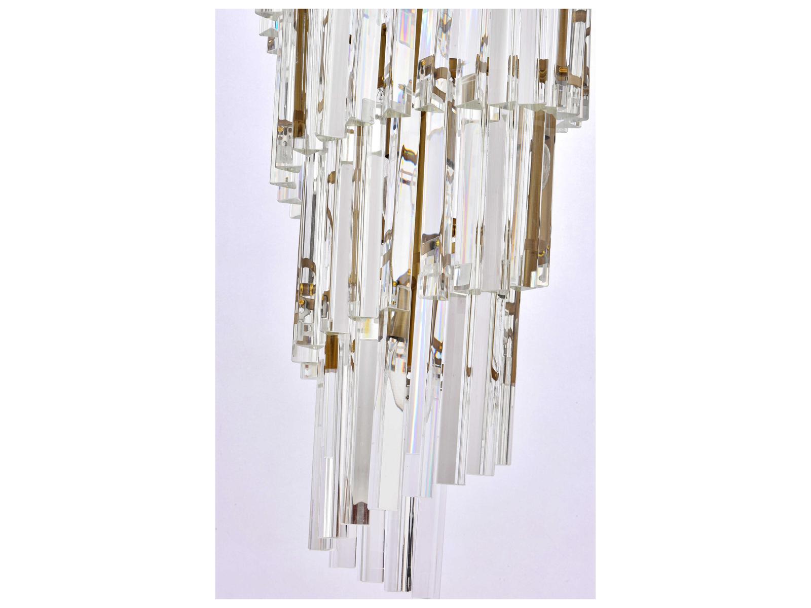 Elegant Lighting Sydney 35-Light Satin Gold Tiered Chandelier with Royal Cut Crystal