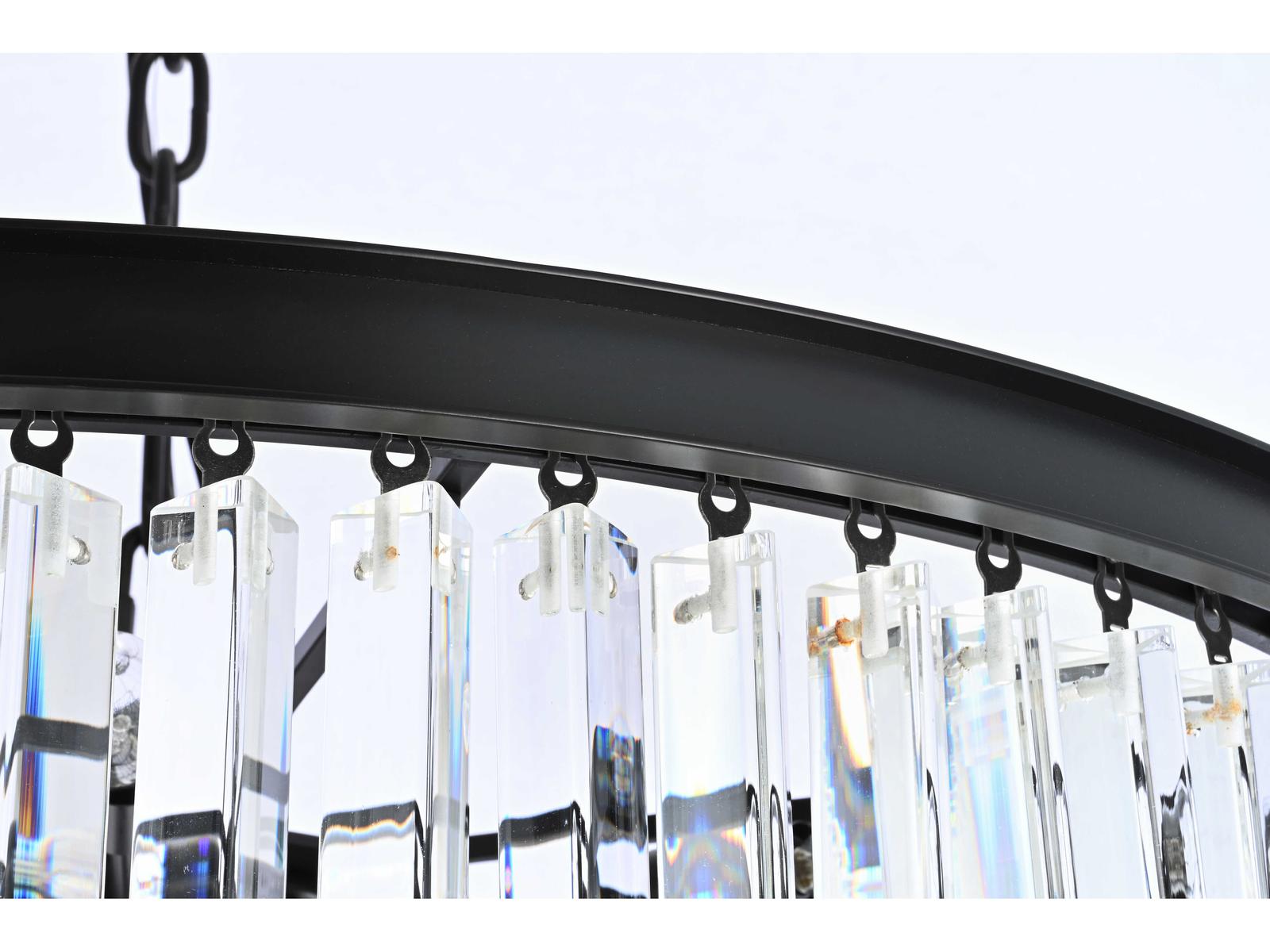 Elegant Lighting Sydney 42-Light Matte Black Tiered Chandelier with Royal Cut Crystals