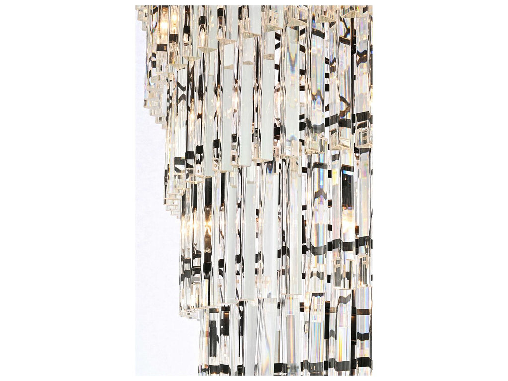 Elegant Lighting Sydney 42-Light Matte Black Tiered Chandelier with Royal Cut Crystals