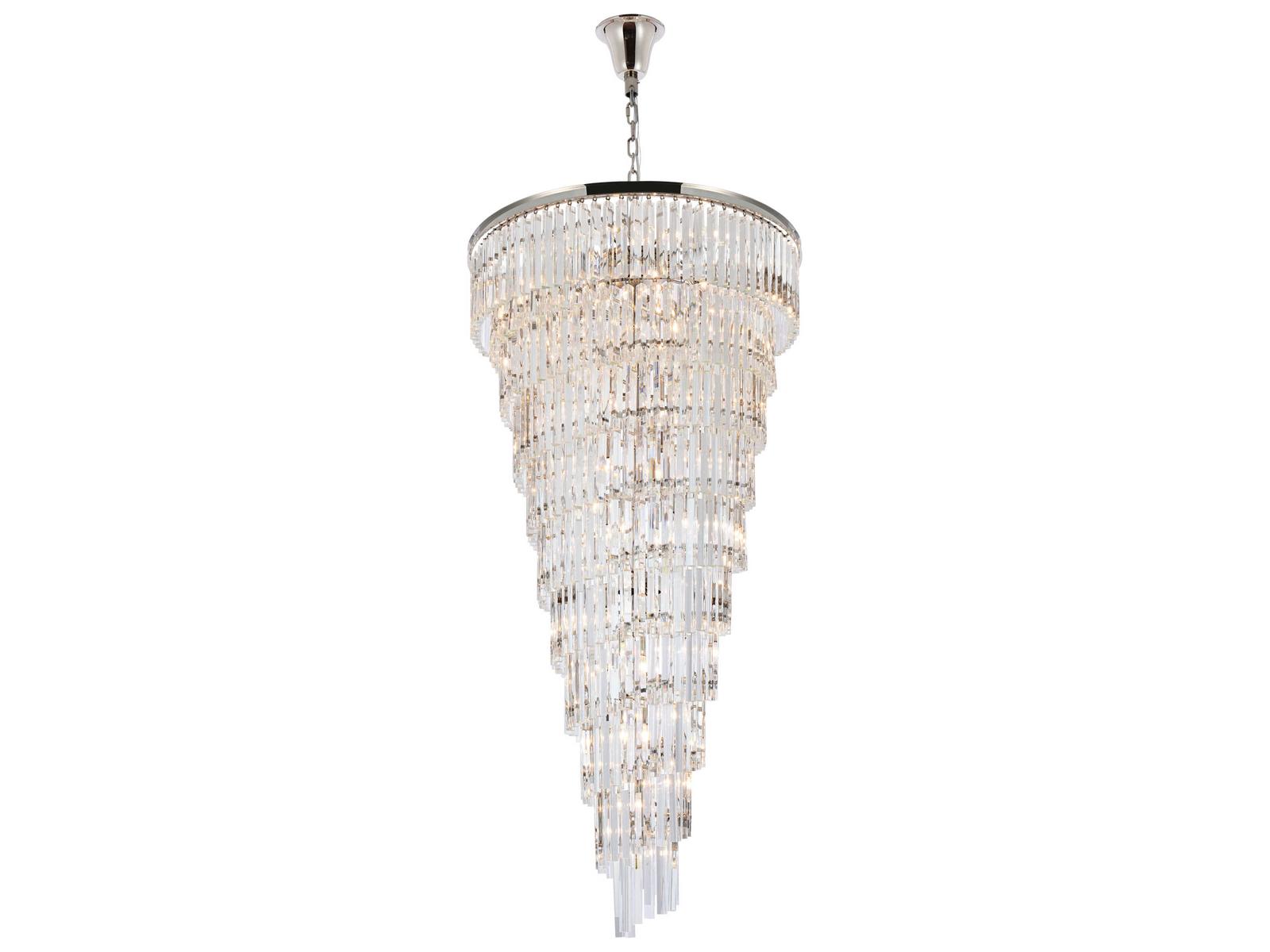 Elegant Lighting Sydney 42-Light Polished Nickel Tiered Crystal Chandelier
