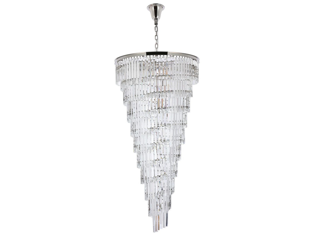 Elegant Lighting Sydney 42-Light Polished Nickel Tiered Crystal Chandelier