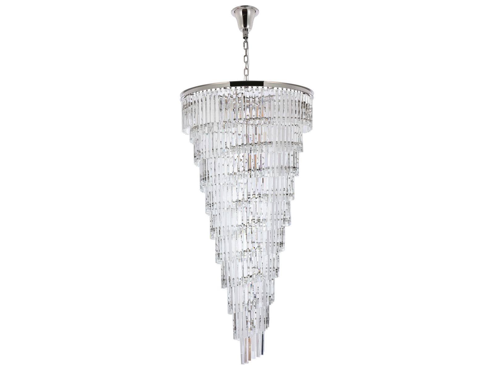 Elegant Lighting Sydney 42-Light Polished Nickel Tiered Crystal Chandelier