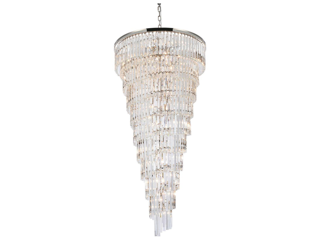 Elegant Lighting Sydney 42-Light Polished Nickel Tiered Crystal Chandelier