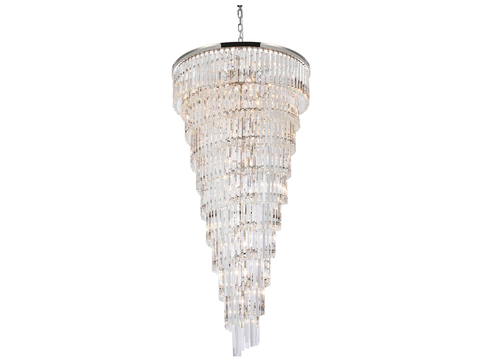 Elegant Lighting Sydney 42-Light Polished Nickel Tiered Crystal Chandelier