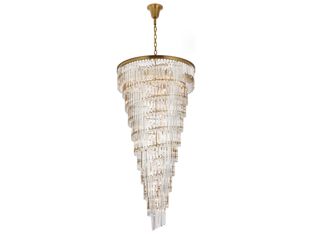Elegant Lighting Sydney 42-Light Satin Gold Tiered Crystal Chandelier