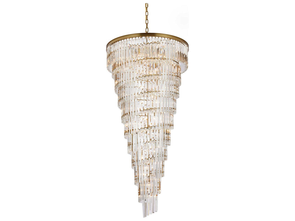 Elegant Lighting Sydney 42-Light Satin Gold Tiered Crystal Chandelier