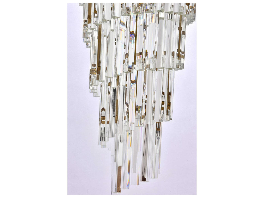 Elegant Lighting Sydney 42-Light Satin Gold Tiered Crystal Chandelier