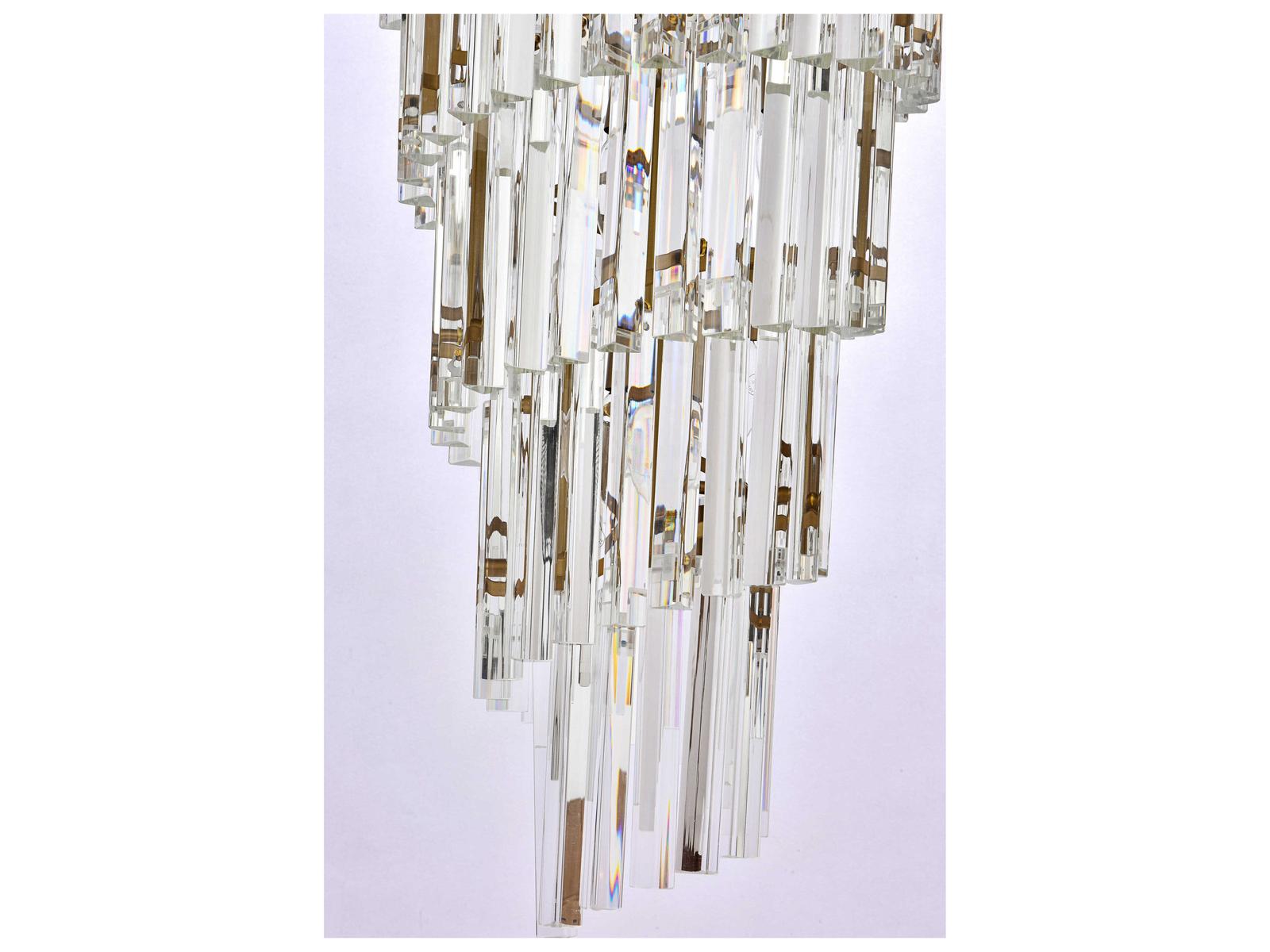 Elegant Lighting Sydney 42-Light Satin Gold Tiered Crystal Chandelier