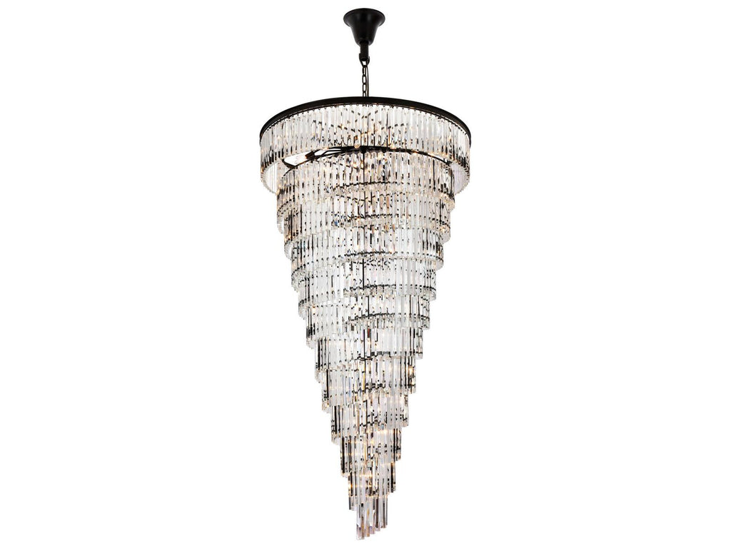 Elegant Lighting Sydney 58-Light Matte Black Tiered Crystal Chandelier