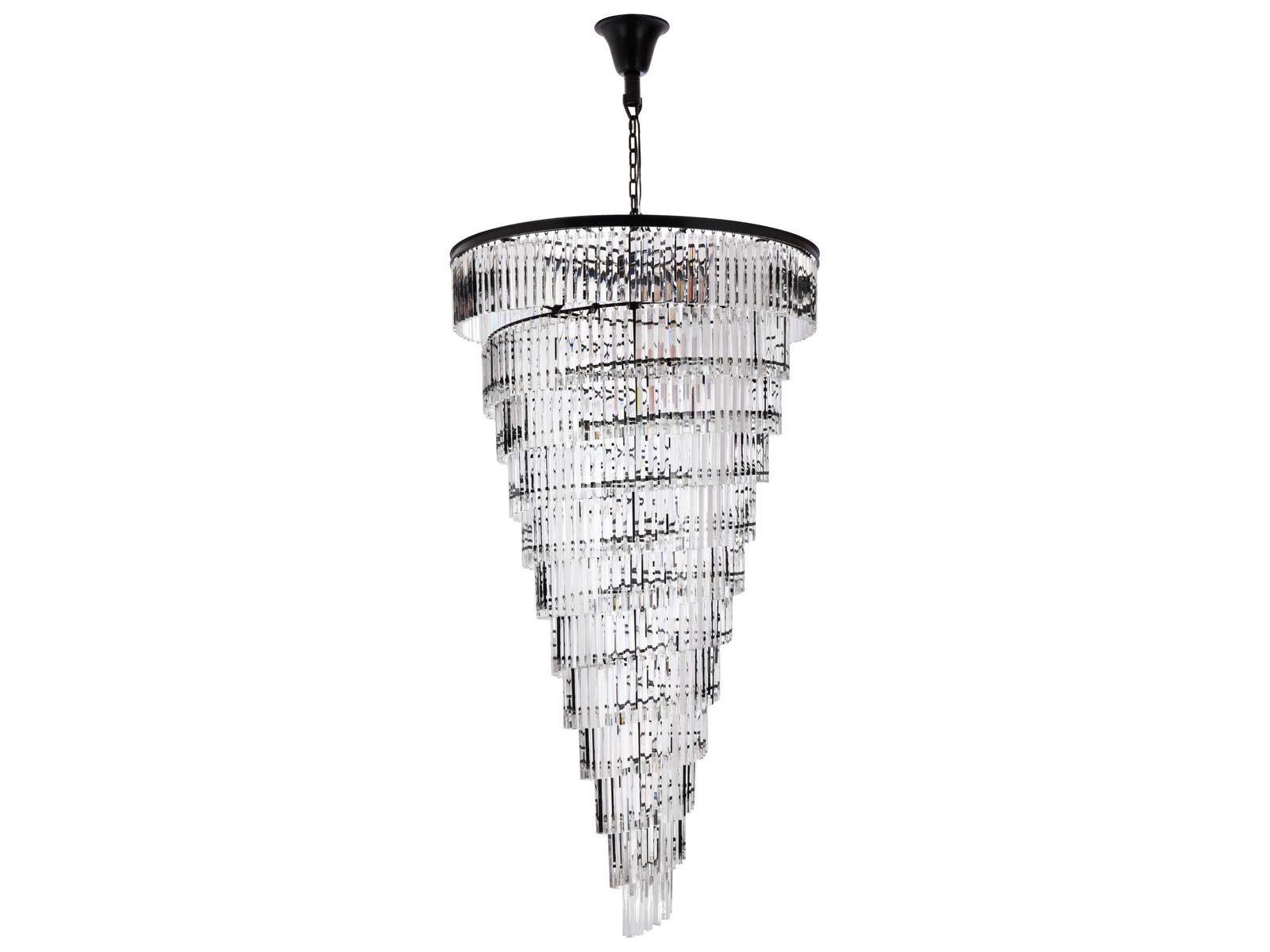 Elegant Lighting Sydney 58-Light Matte Black Tiered Crystal Chandelier