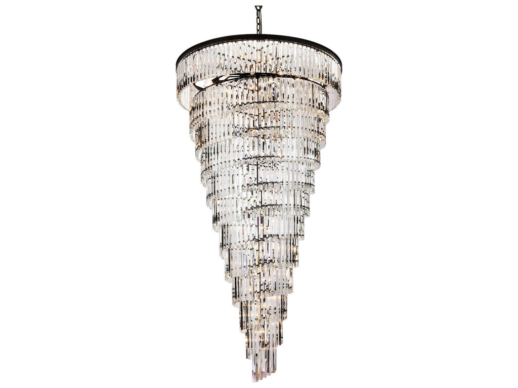 Elegant Lighting Sydney 58-Light Matte Black Tiered Crystal Chandelier