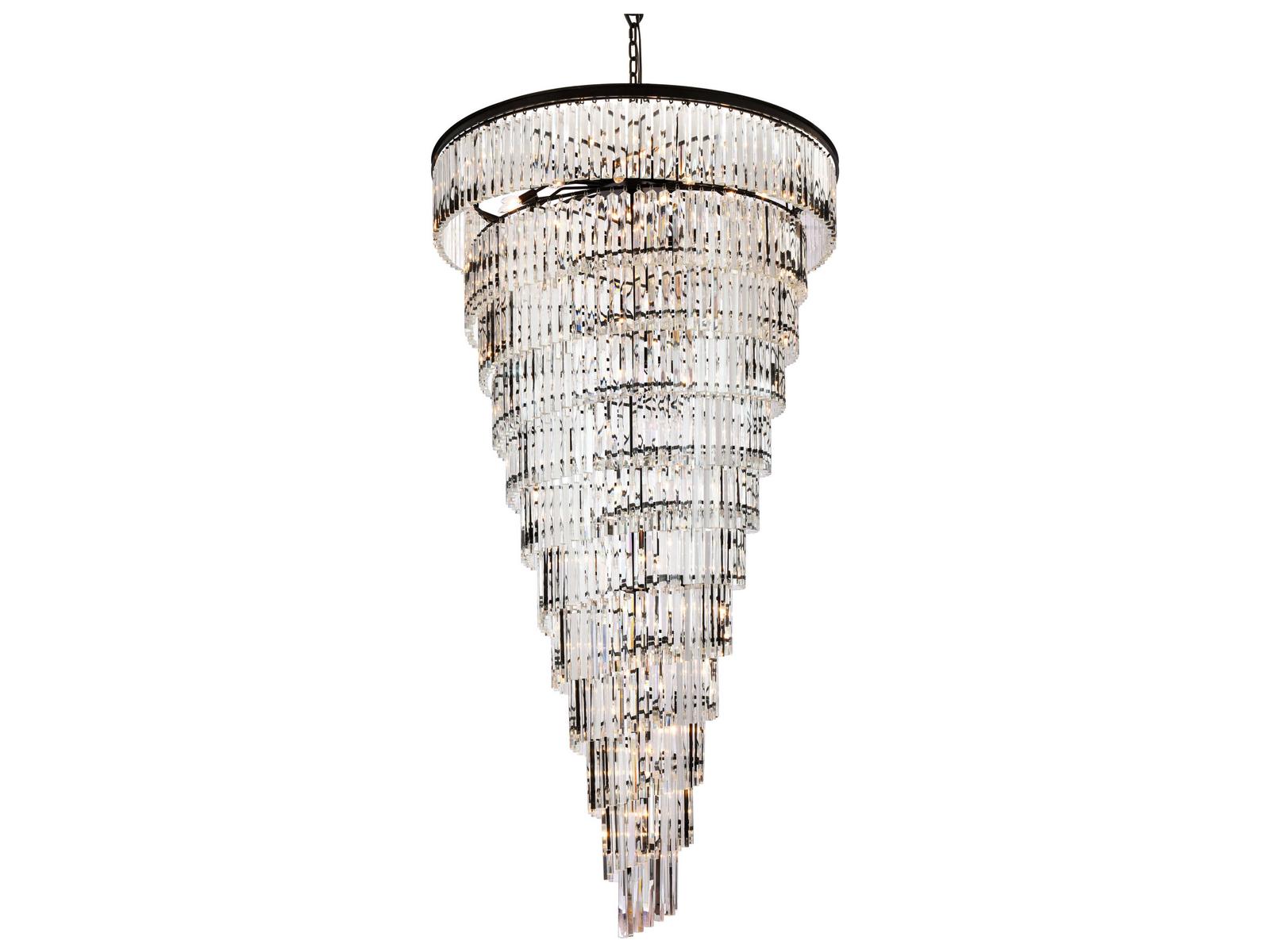 Elegant Lighting Sydney 58-Light Matte Black Tiered Crystal Chandelier