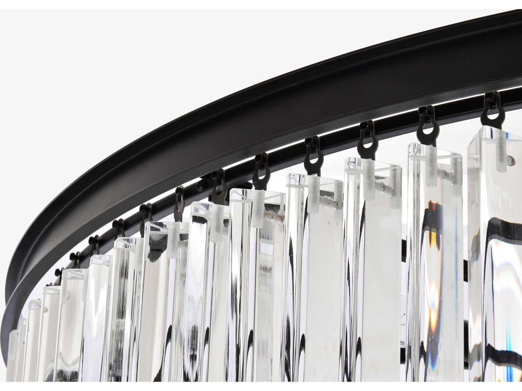 Elegant Lighting Sydney 58-Light Matte Black Tiered Crystal Chandelier