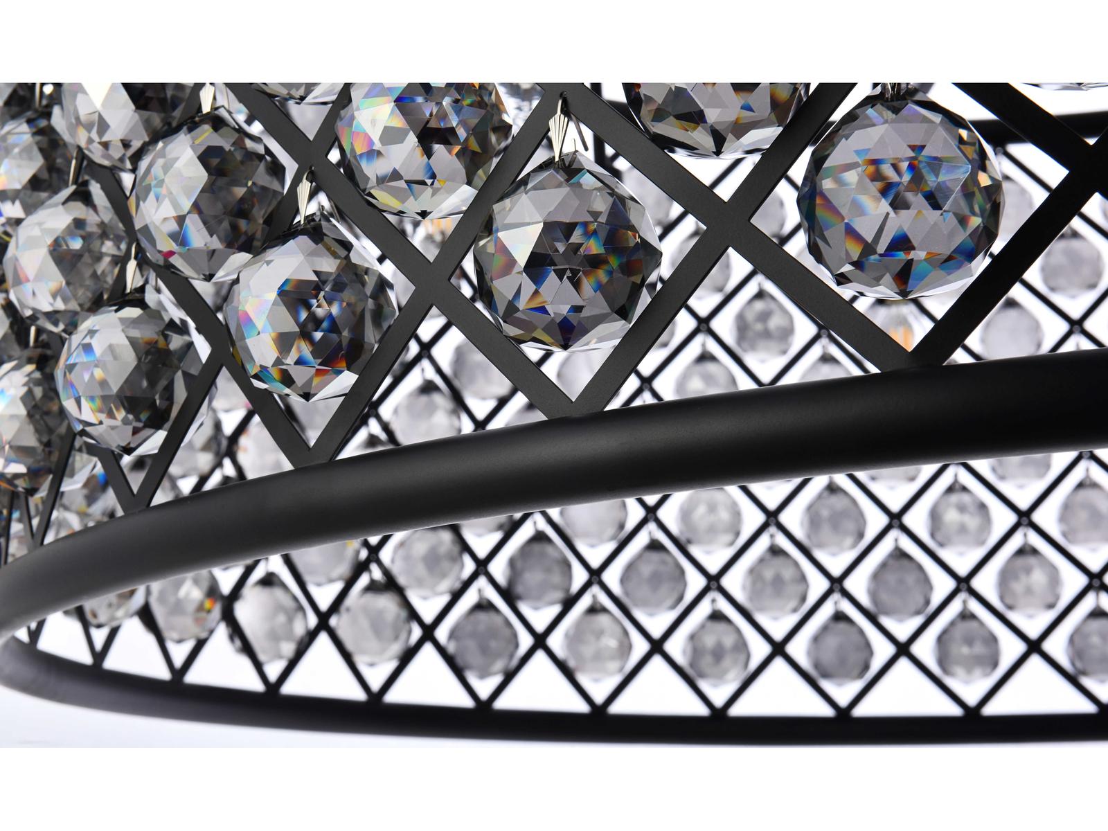 Elegant Lighting Madison 10-Light Matte Black Crystal Drum Chandelier
