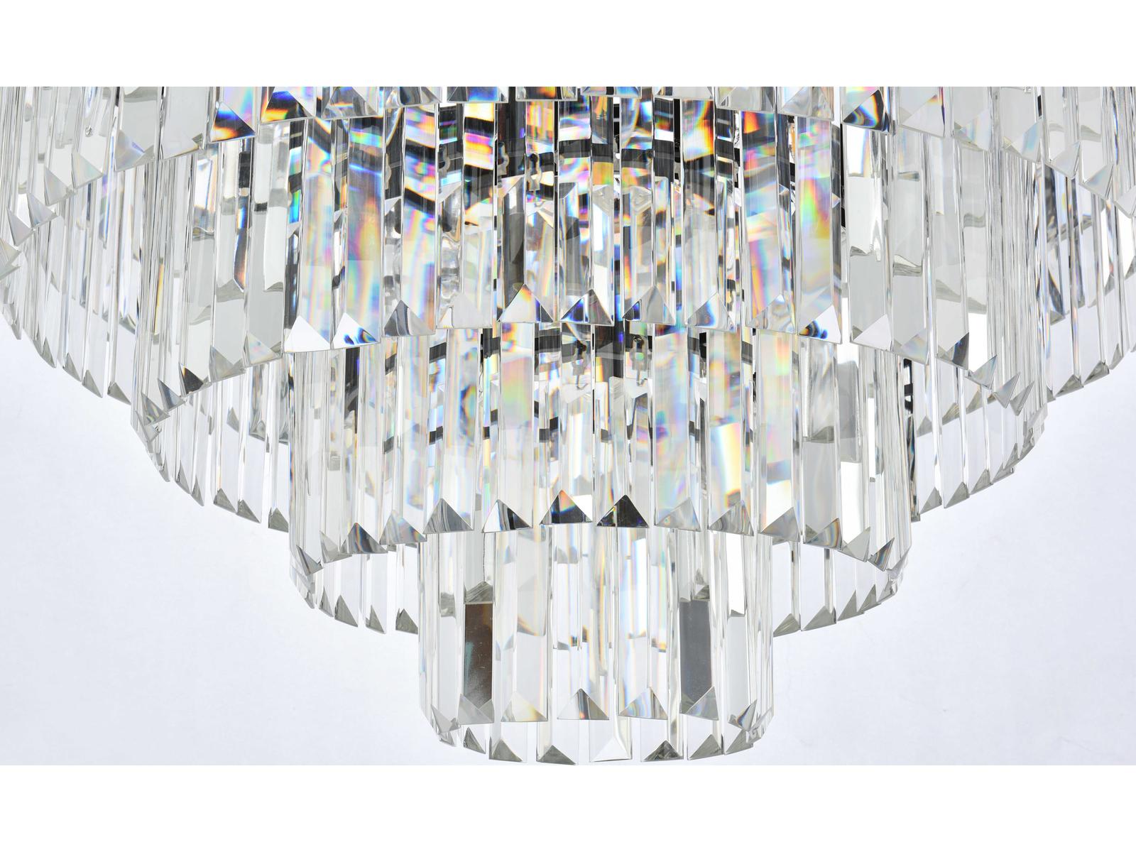 Elegant Lighting Sydney 33-Light Matte Black Tiered Chandelier with Clear Royal Cut Crystal