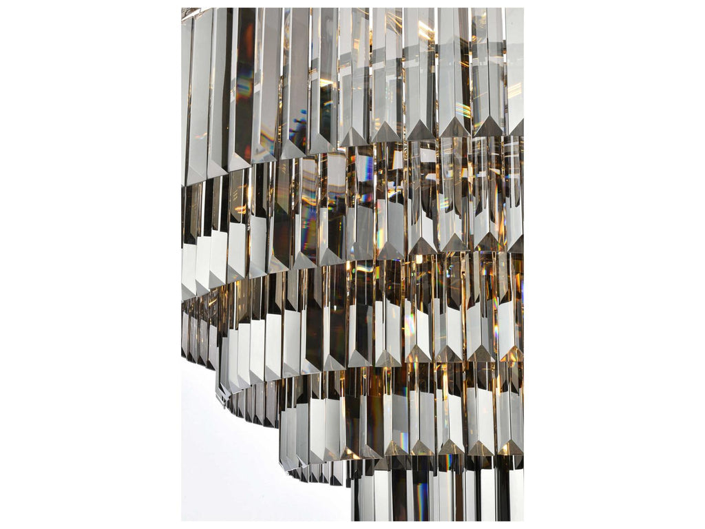 Elegant Lighting Sydney 33-Light Polished Nickel Royal Cut Crystal Chandelier