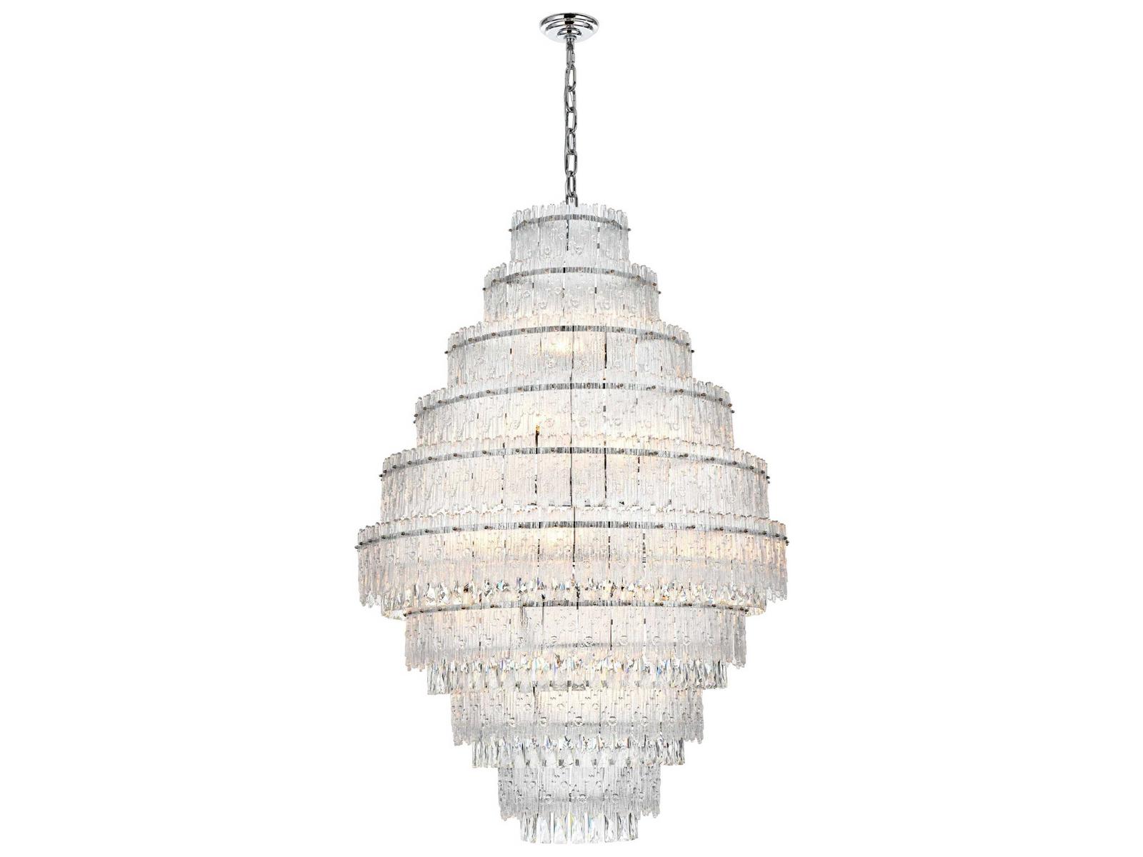 Elegant Lighting Emilia 27-Light Chrome Tiered Crystal Chandelier