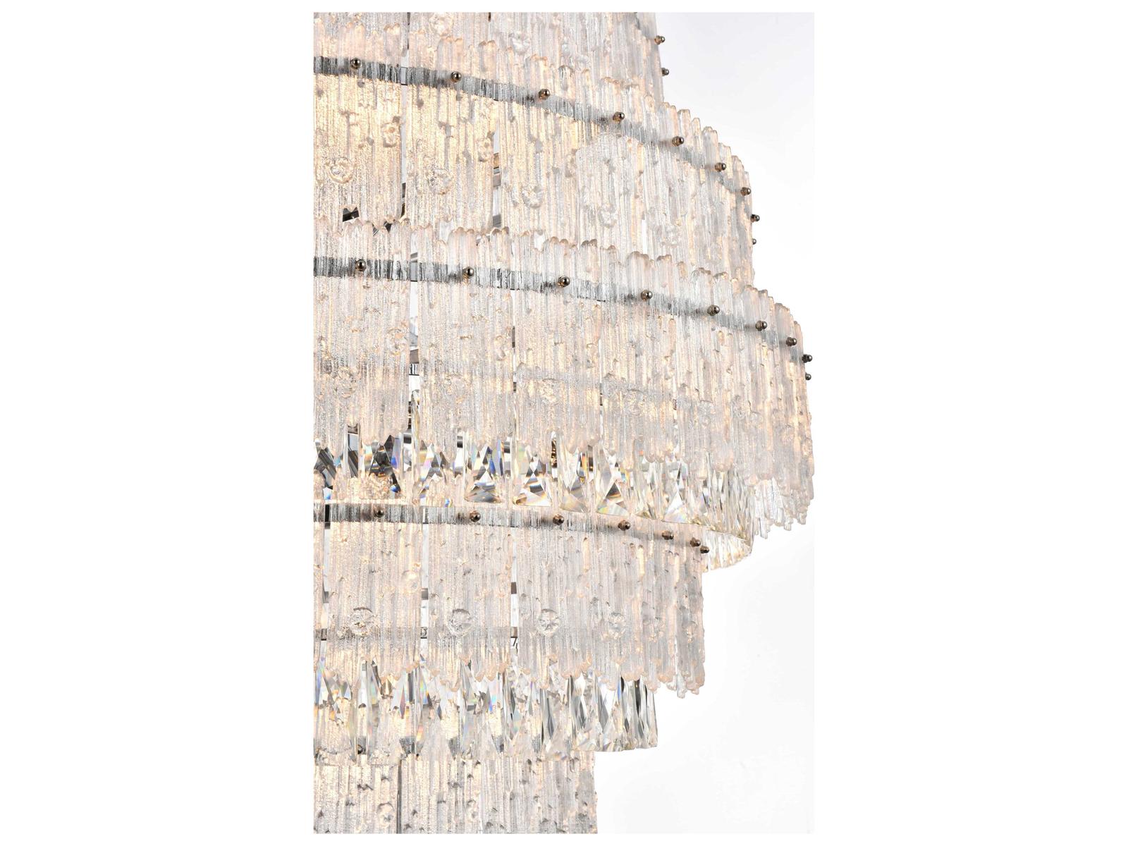 Elegant Lighting Emilia 27-Light Chrome Tiered Crystal Chandelier