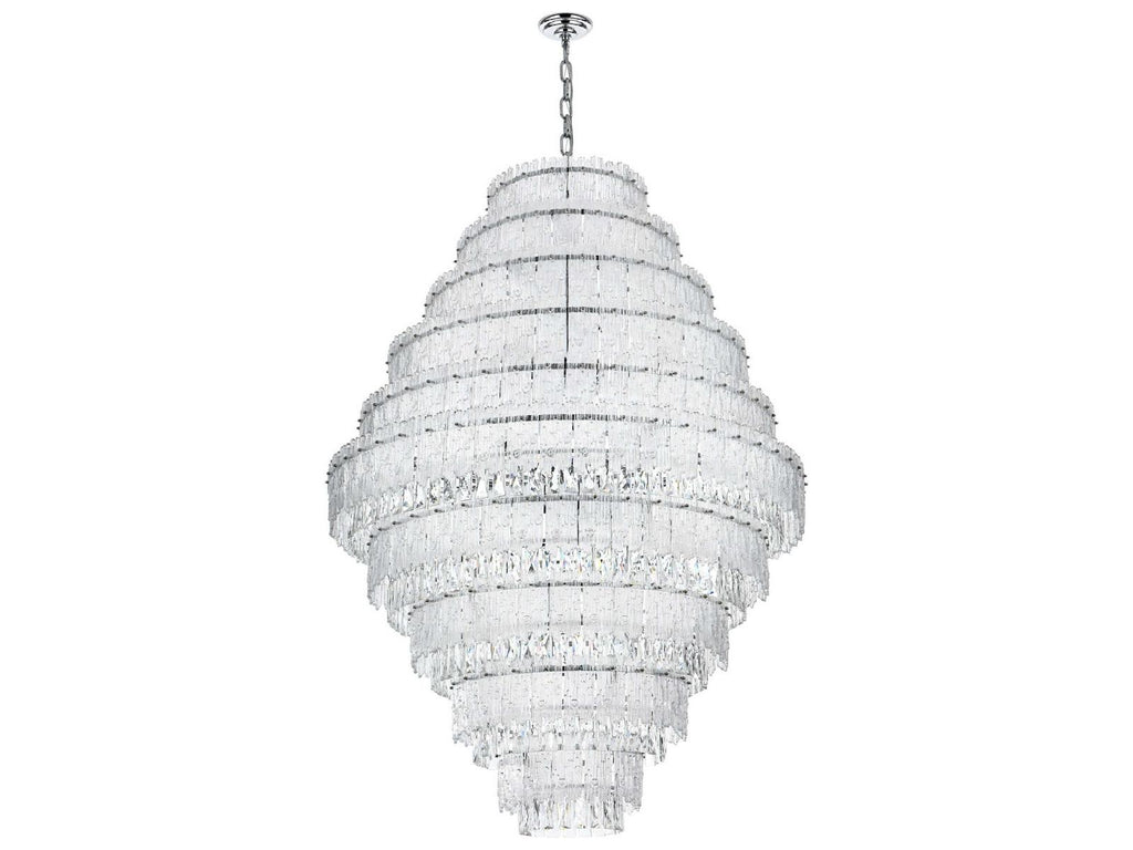 Elegant Lighting Emilia 33-Light Chrome Tiered Chandelier with Clear Royal Cut Crystals