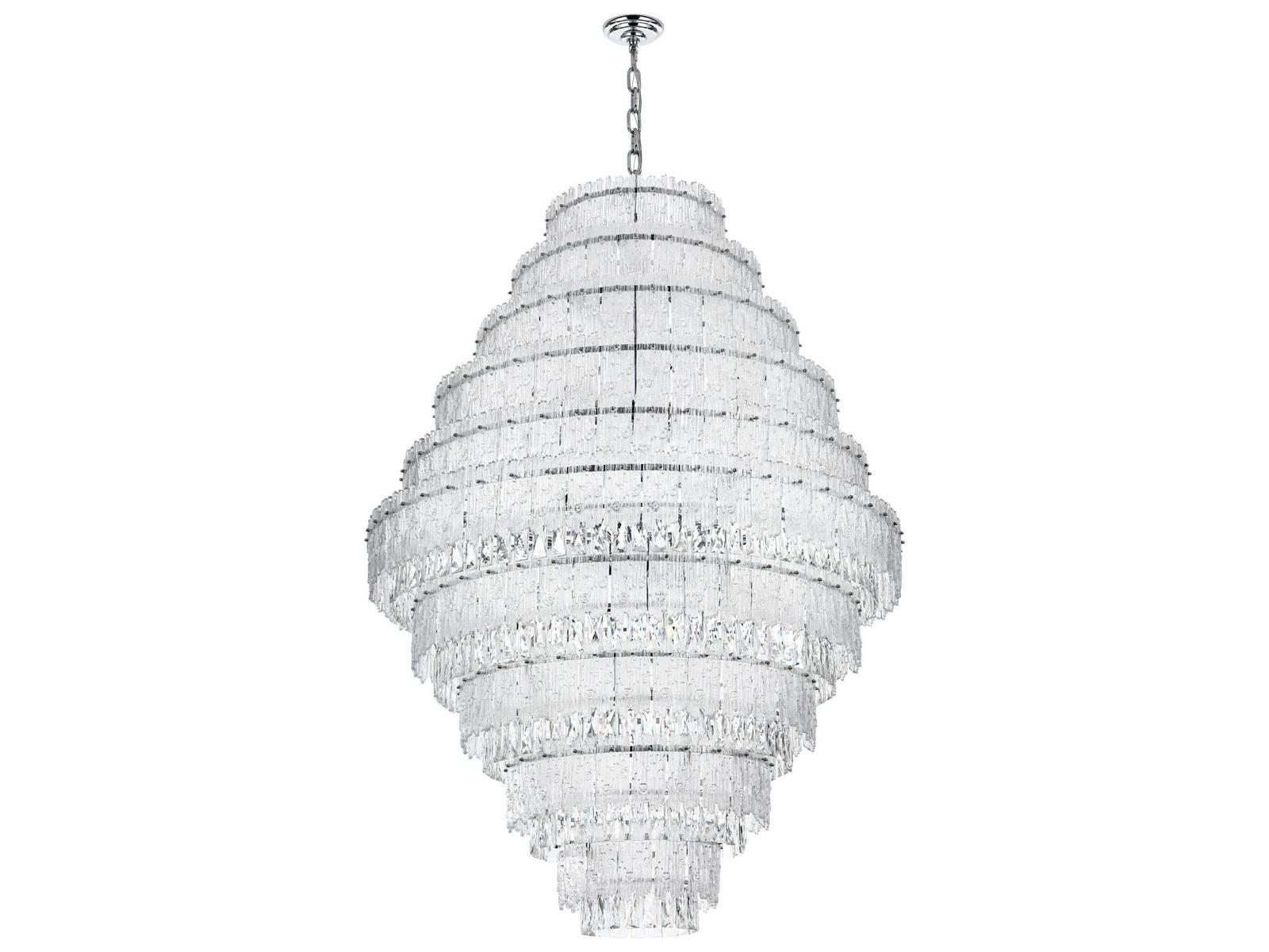 Elegant Lighting Emilia 33-Light Chrome Tiered Chandelier with Clear Royal Cut Crystals
