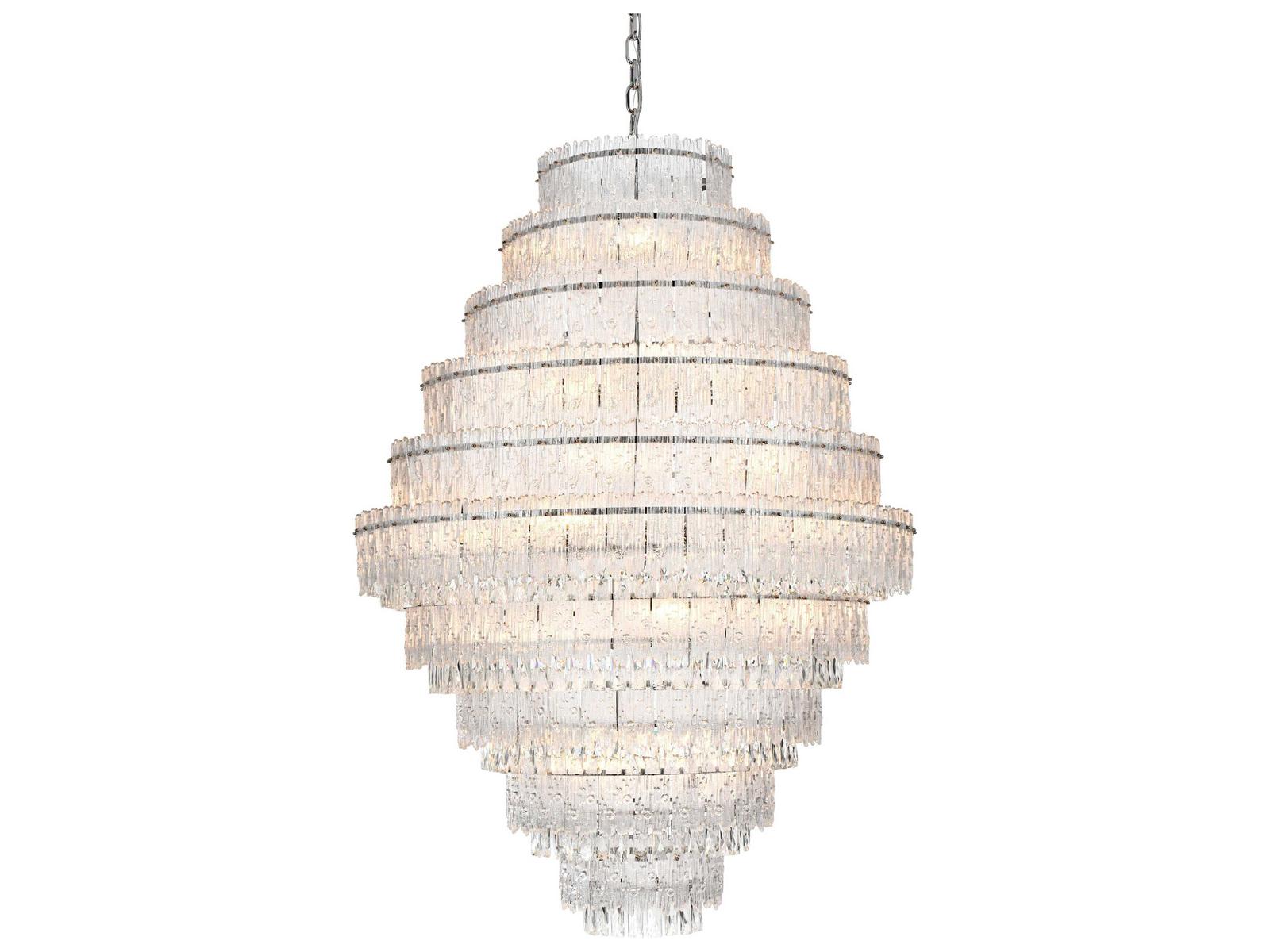 Elegant Lighting Emilia 33-Light Chrome Tiered Chandelier with Clear Royal Cut Crystals