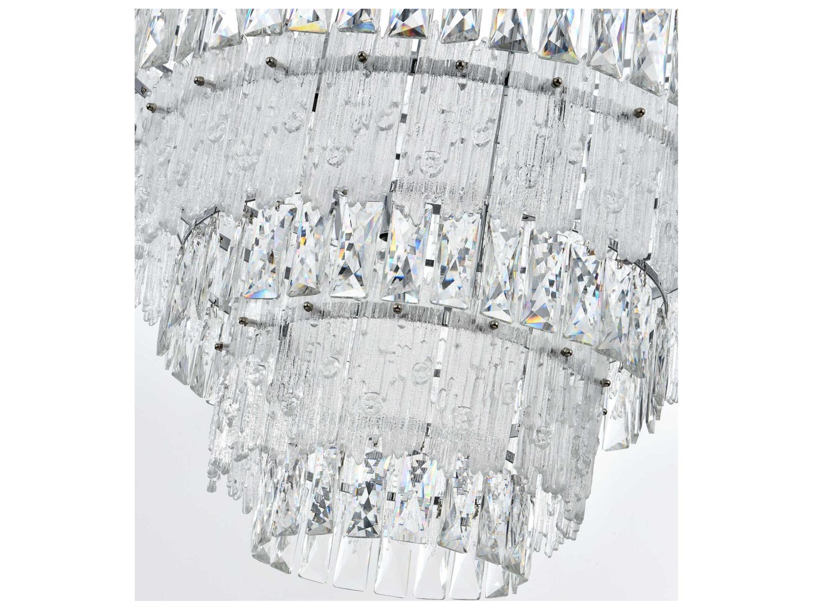 Elegant Lighting Emilia 33-Light Chrome Tiered Chandelier with Clear Royal Cut Crystals