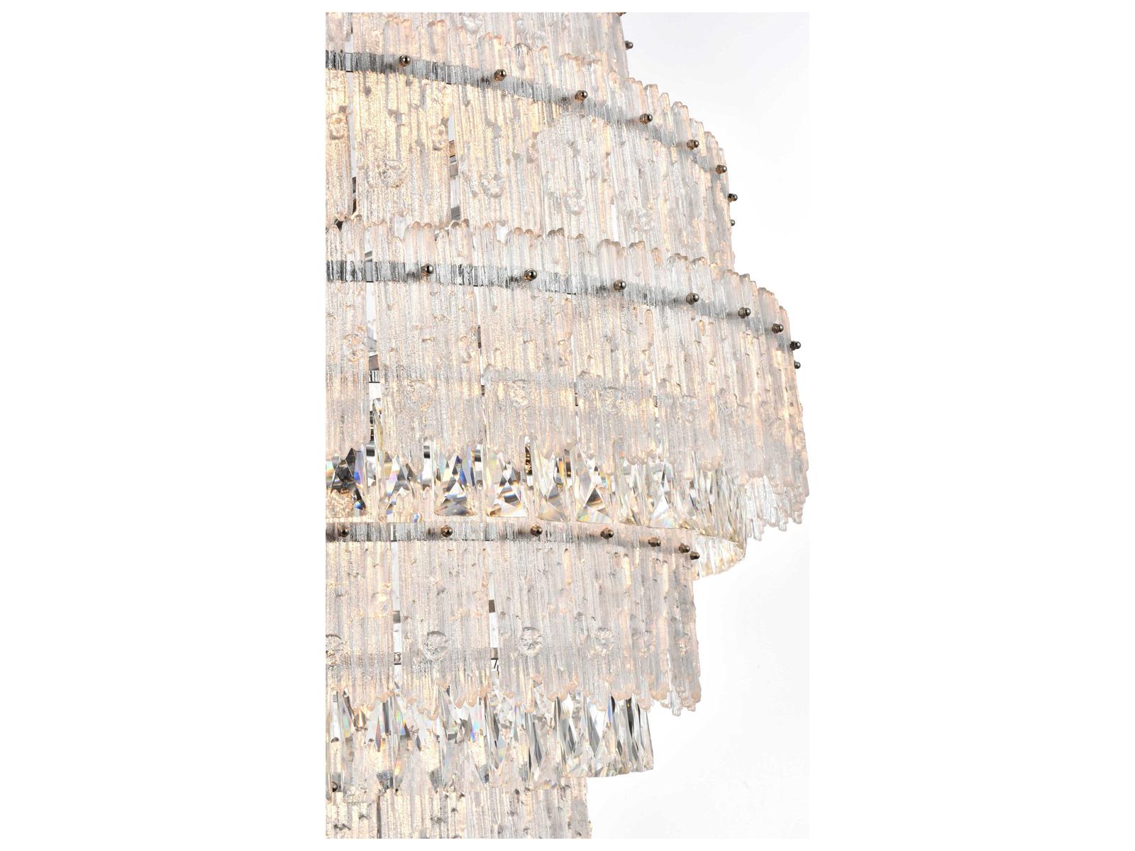 Elegant Lighting Emilia 33-Light Chrome Tiered Chandelier with Clear Royal Cut Crystals