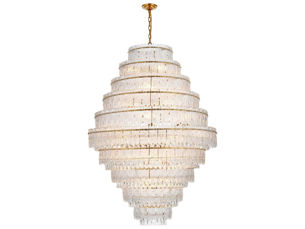Elegant Lighting Emilia 33-Light Tiered Chandelier in Satin Gold