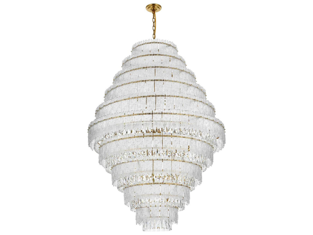Elegant Lighting Emilia 33-Light Tiered Chandelier in Satin Gold