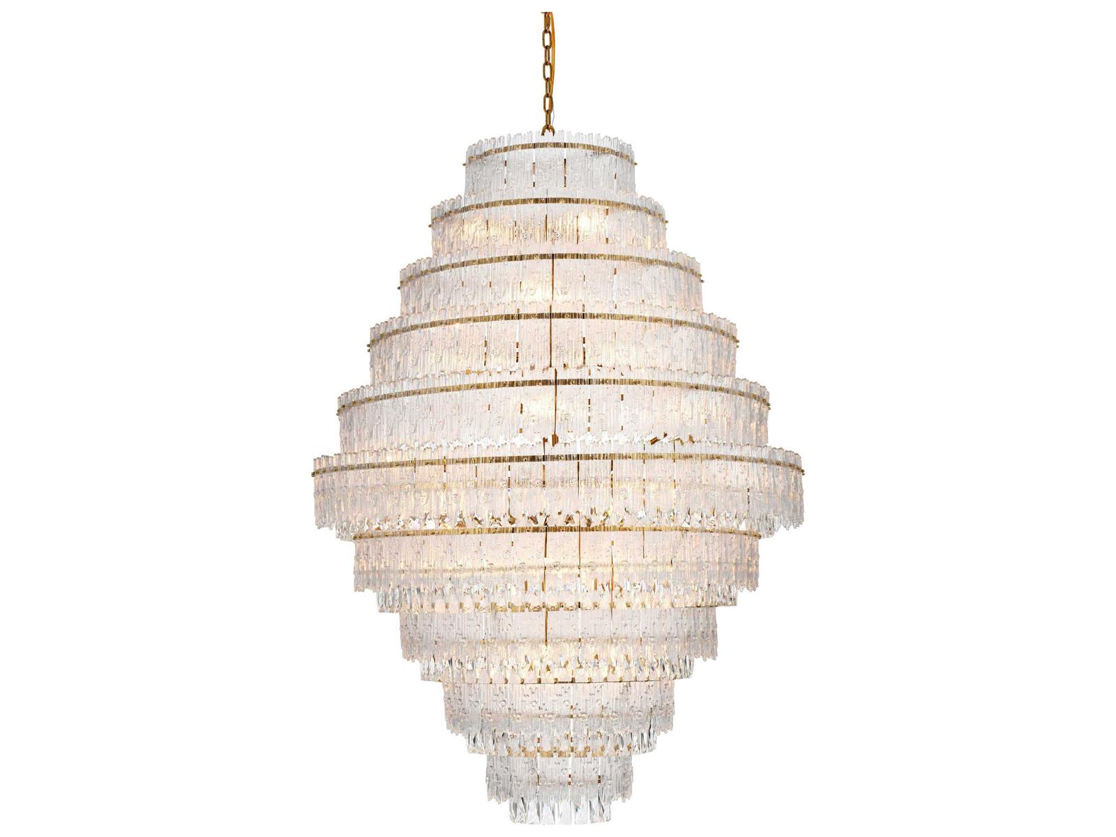 Elegant Lighting Emilia 33-Light Tiered Chandelier in Satin Gold