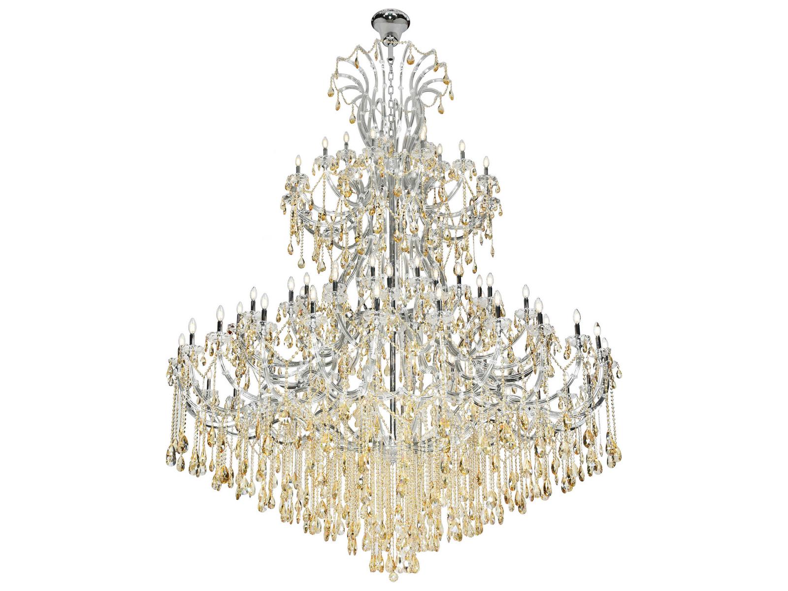 Elegant Lighting Maria Theresa 84-Light Chrome Tiered Chandelier with Clear Royal Cut Crystal