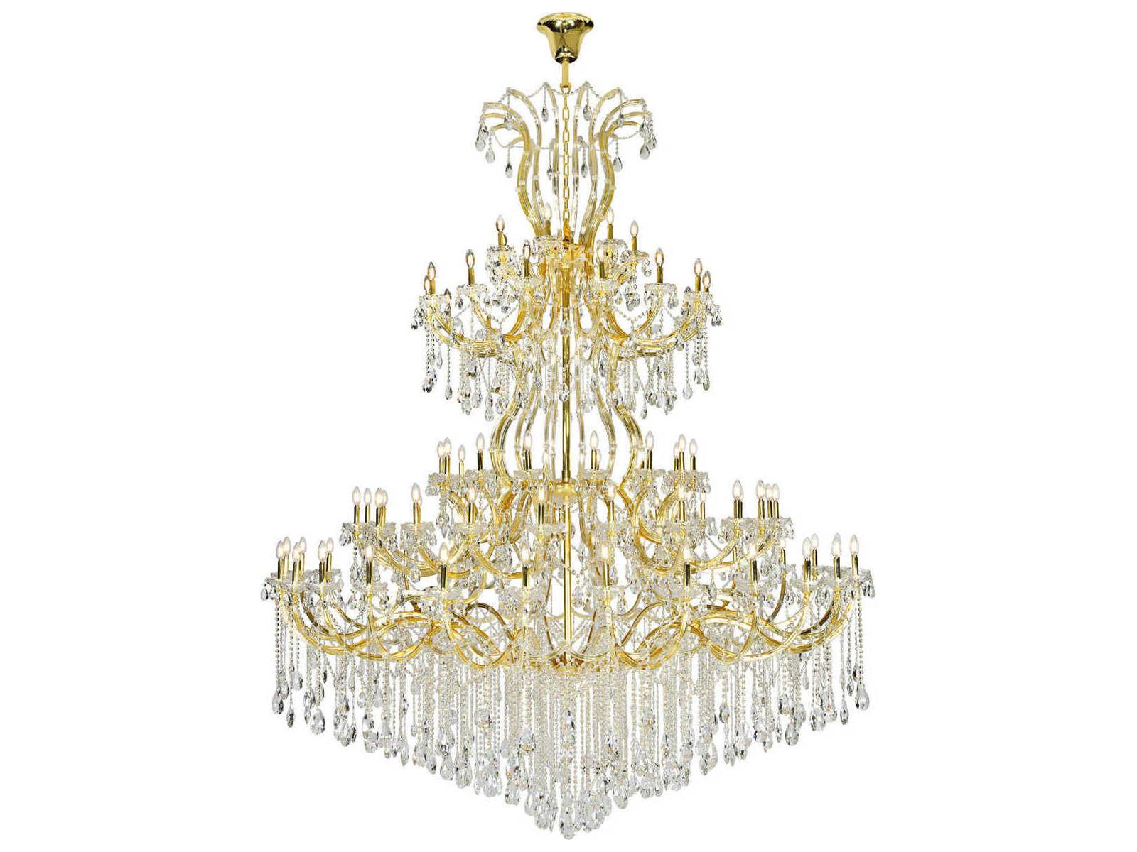 Elegant Lighting 84-Light Maria Theresa Candelabra Tiered Chandelier in Gold with Clear Crystal