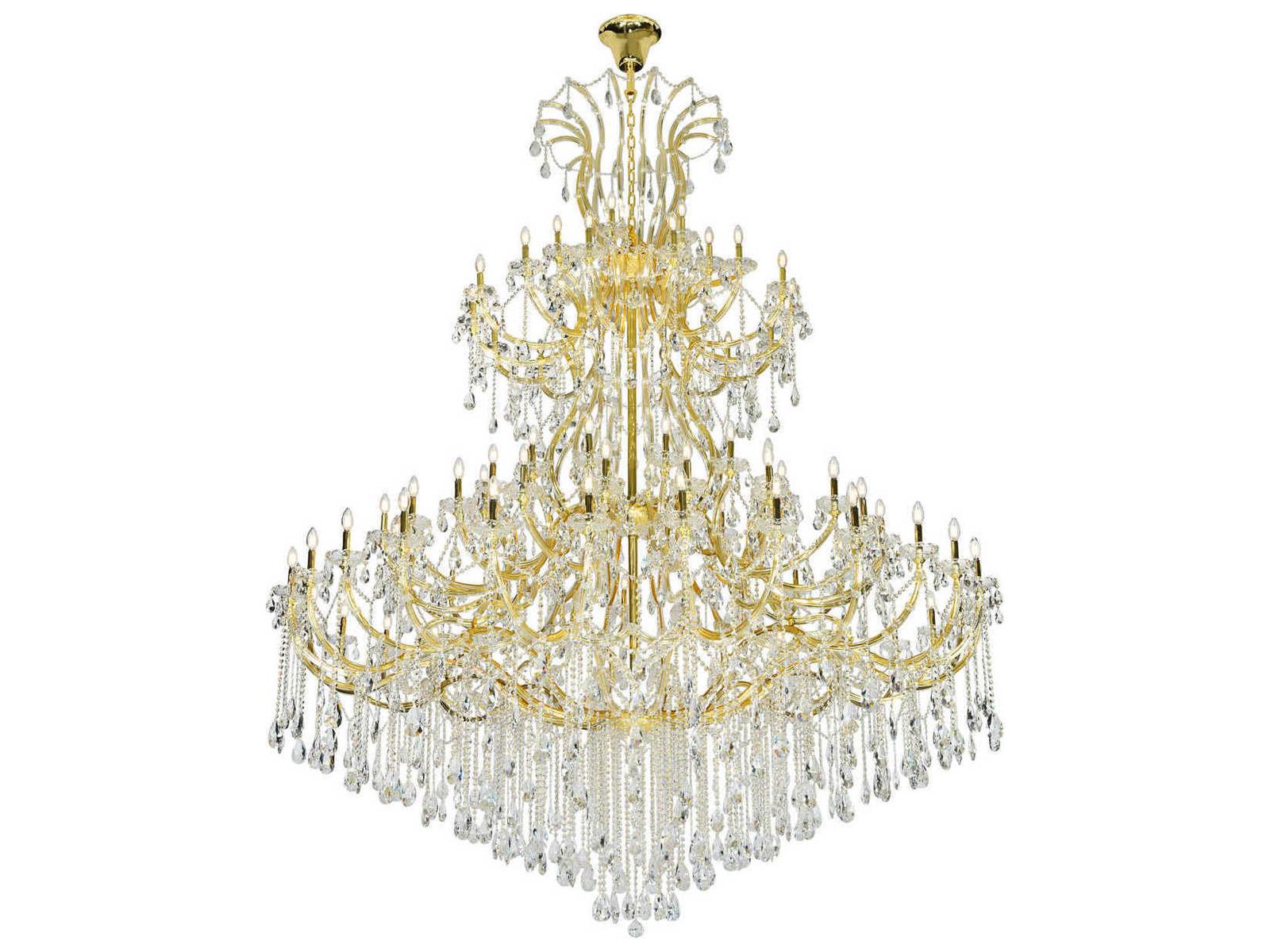 Elegant Lighting 84-Light Maria Theresa Candelabra Tiered Chandelier in Gold with Clear Crystal