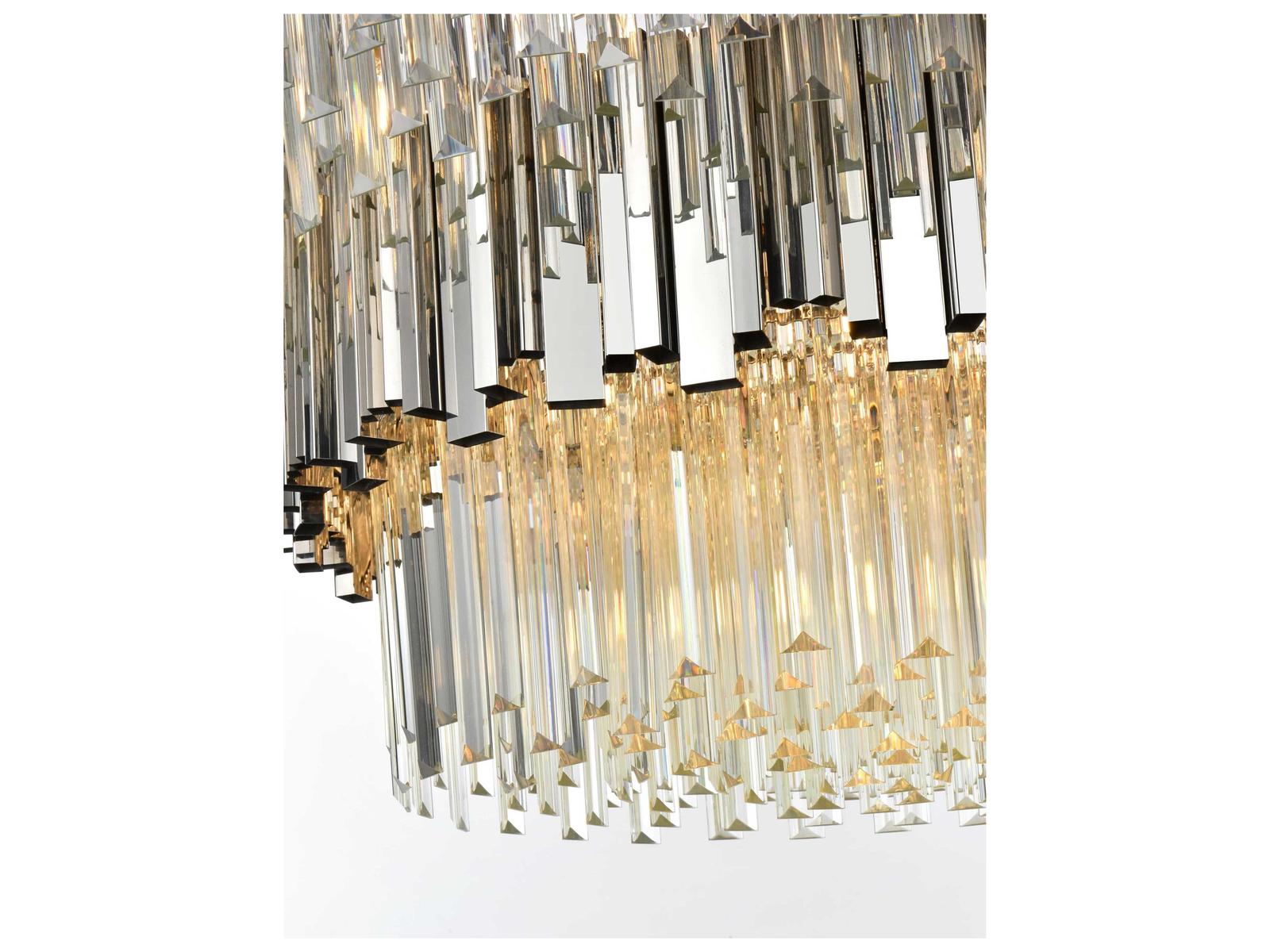 Elegant Lighting 16-Light Willow Drum Tiered Chandelier in Chrome