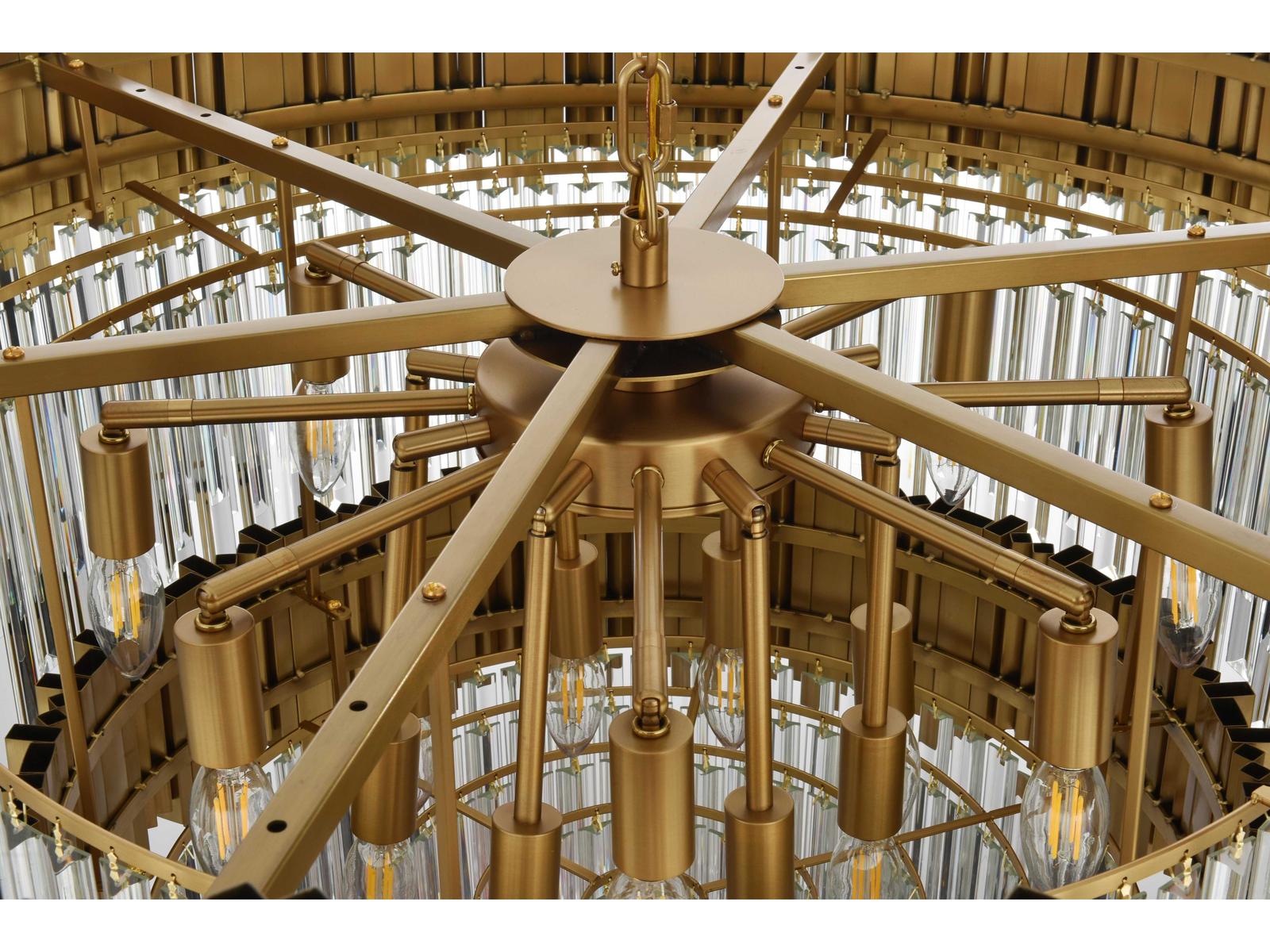 Elegant Lighting 16-Light Willow Tiered Chandelier in Satin Gold