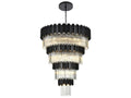 Elegant Lighting 27-Light Willow Tiered Chandelier in Black with Clear Glass