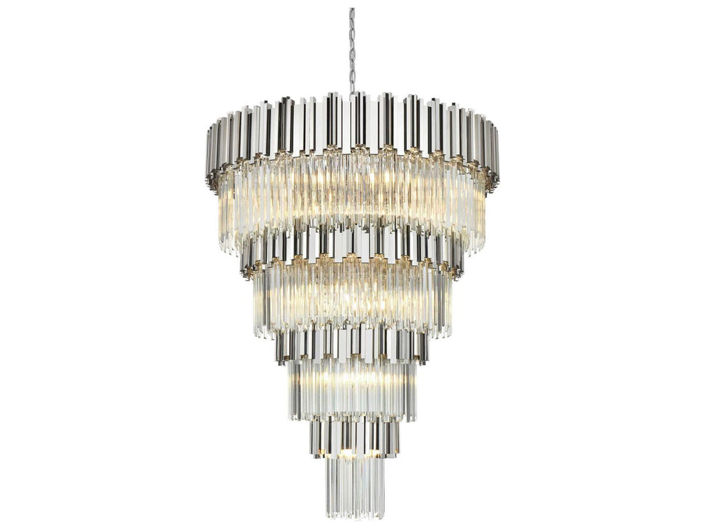 Elegant Lighting 27-Light Willow Tiered Chandelier in Chrome with Clear Glass
