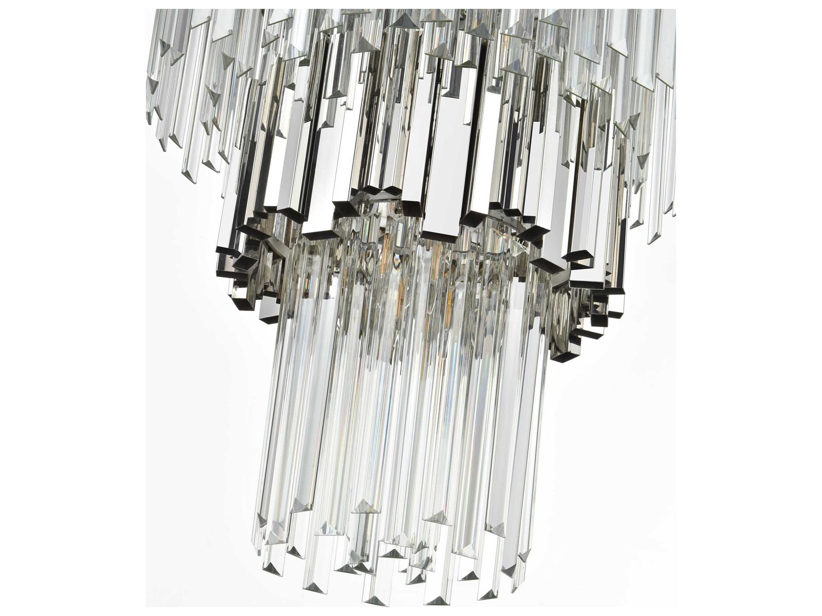 Elegant Lighting 27-Light Willow Tiered Chandelier in Chrome with Clear Glass