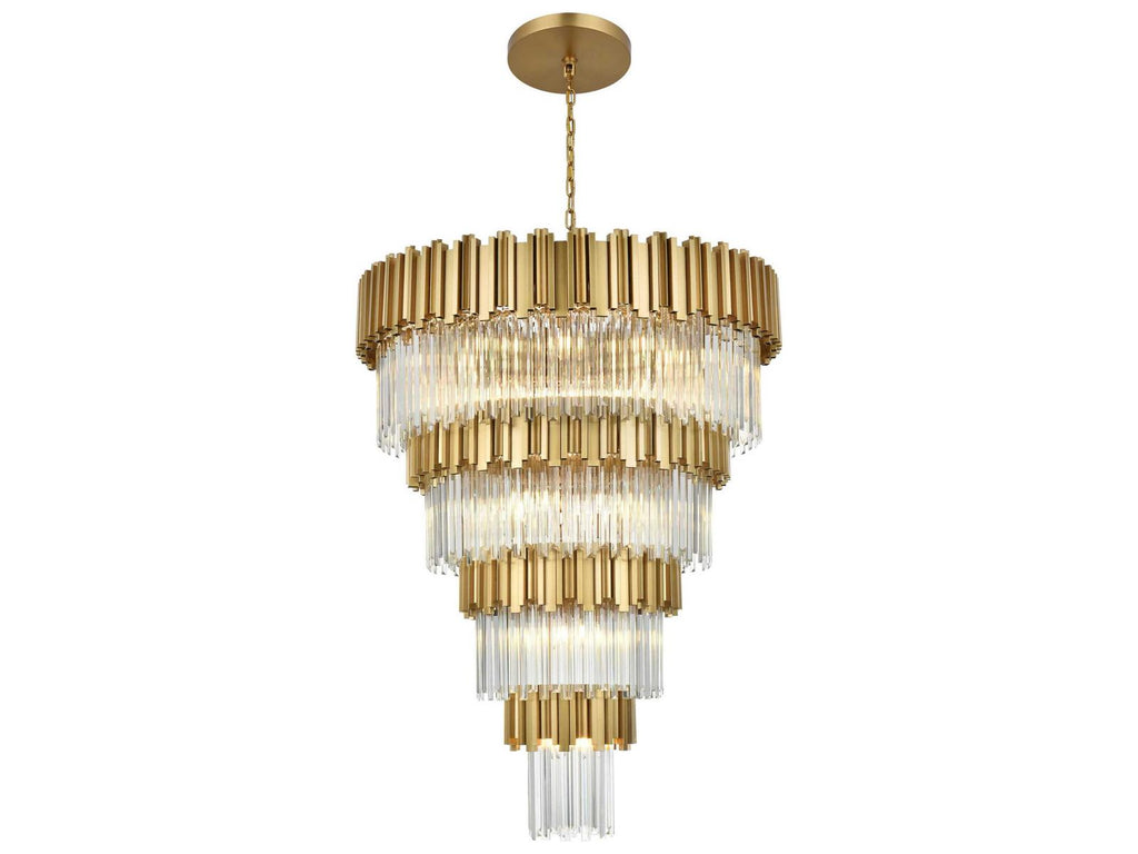 Elegant Lighting 27-Light Willow Tiered Chandelier in Satin Gold