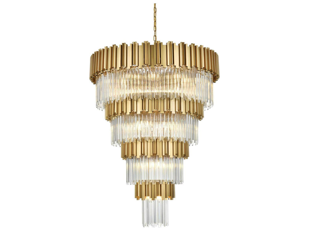 Elegant Lighting 27-Light Willow Tiered Chandelier in Satin Gold